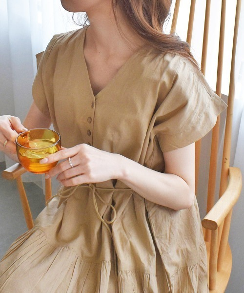 solleim（ソルレム）の「インド綿マキシ丈ティアードワンピース（ワンピース・レディース・パープル/ブラック/ベージュ/グレー・FREE）」の11枚目の写真