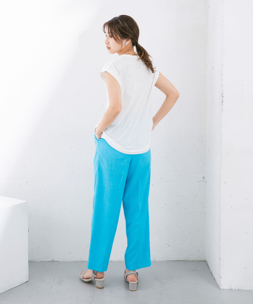 KBF（ケイビーエフ）の「『UR TECH』+抗菌 オーバーサイズコットンタンクトップ（Tシャツ/カットソー・レディース・ベージュ/ブラック/オフホワイト・ONE）」の7枚目の写真