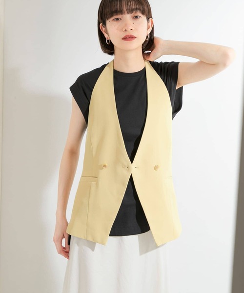 KBF（ケイビーエフ）の「『UR TECH』+抗菌 オーバーサイズコットンタンクトップ（Tシャツ/カットソー・レディース・ベージュ/ブラック/オフホワイト・ONE）」の17枚目の写真