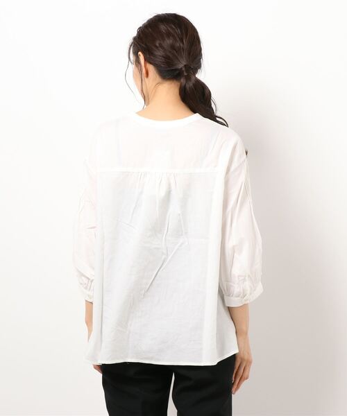 Samansa Mos2（サマンサ モスモス）の「レース前開きブラウス（シャツ/ブラウス・レディース・ブラウン/チャコール/オフホワイト・ﾌﾘ-）」の4枚目の写真