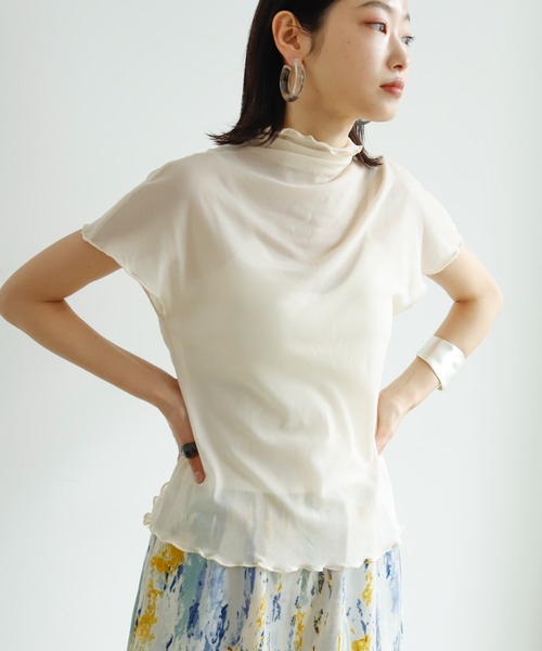 Birthday room（バースデイルーム）の「フレンチ袖シアータートル（Tシャツ/カットソー・レディース・アイボリー/ライトブルー/オレンジ・FREE）」の11枚目の写真