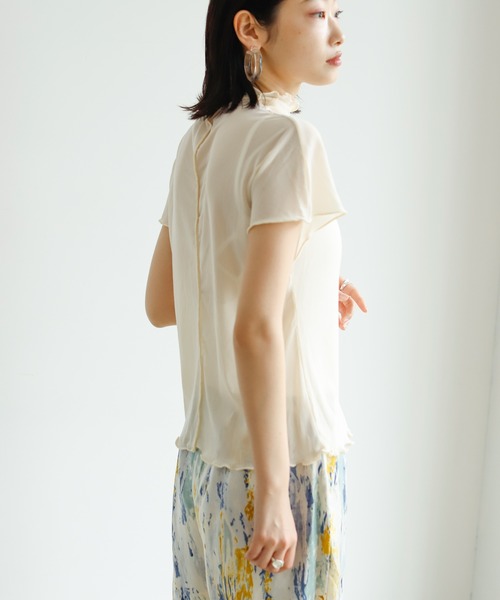 Birthday room（バースデイルーム）の「フレンチ袖シアータートル（Tシャツ/カットソー・レディース・アイボリー/ライトブルー/オレンジ・FREE）」の9枚目の写真