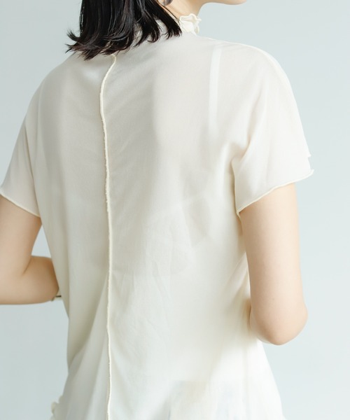 Birthday room（バースデイルーム）の「フレンチ袖シアータートル（Tシャツ/カットソー・レディース・アイボリー/ライトブルー/オレンジ・FREE）」の4枚目の写真