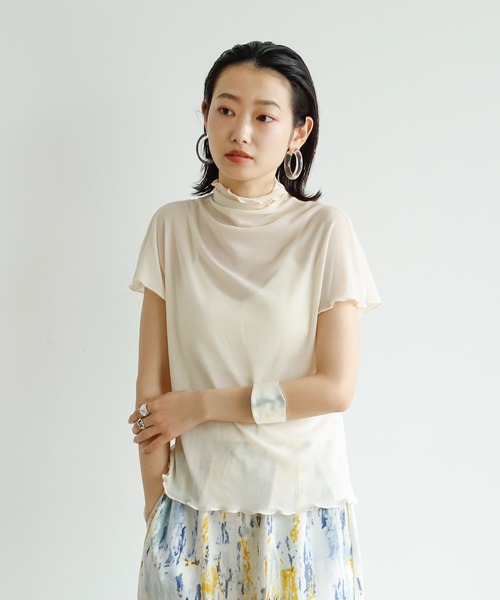 Birthday room（バースデイルーム）の「フレンチ袖シアータートル（Tシャツ/カットソー・レディース・アイボリー/ライトブルー/オレンジ・FREE）」の6枚目の写真