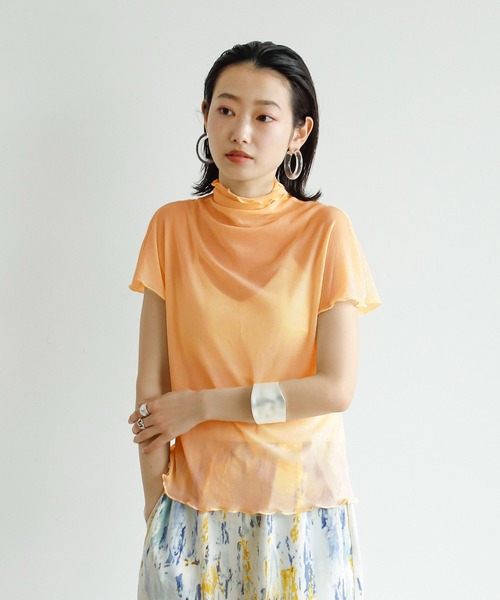 Birthday room（バースデイルーム）の「フレンチ袖シアータートル（Tシャツ/カットソー・レディース・アイボリー/ライトブルー/オレンジ・FREE）」の15枚目の写真