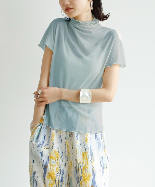 Birthday room（バースデイルーム）の「フレンチ袖シアータートル（Tシャツ/カットソー・レディース・アイボリー/ライトブルー/オレンジ・FREE）」の16枚目の写真