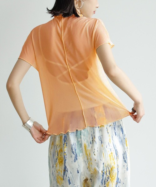 Birthday room（バースデイルーム）の「フレンチ袖シアータートル（Tシャツ/カットソー・レディース・アイボリー/ライトブルー/オレンジ・FREE）」の14枚目の写真