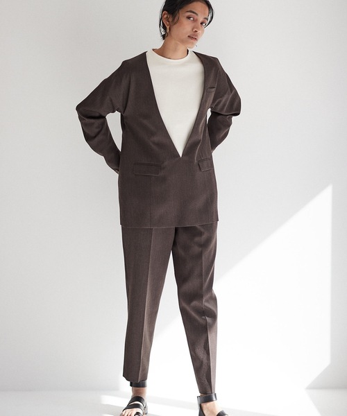 SEA（シー）の「ウール カーブスリーブ ジャケット プルオーバー（テーラードジャケット・レディース・ブラック/ベージュ/ブラウン・ONE SIZE）」の10枚目の写真