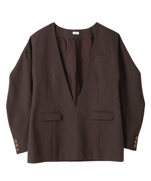 SEA（シー）の「ウール カーブスリーブ ジャケット プルオーバー（テーラードジャケット・レディース・ブラック/ベージュ/ブラウン・ONE SIZE）」の18枚目の写真