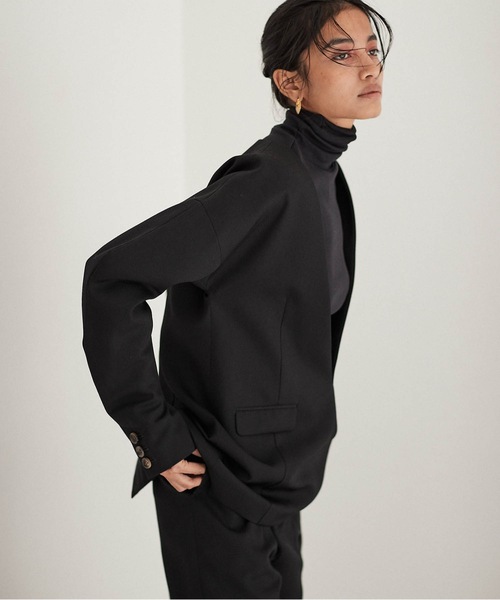 SEA（シー）の「ウール カーブスリーブ ジャケット プルオーバー（テーラードジャケット・レディース・ブラック/ベージュ/ブラウン・ONE SIZE）」の7枚目の写真