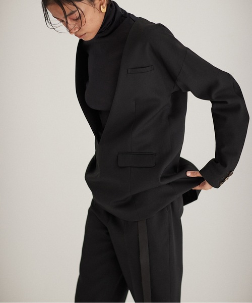 SEA（シー）の「ウール カーブスリーブ ジャケット プルオーバー（テーラードジャケット・レディース・ブラック/ベージュ/ブラウン・ONE SIZE）」の9枚目の写真