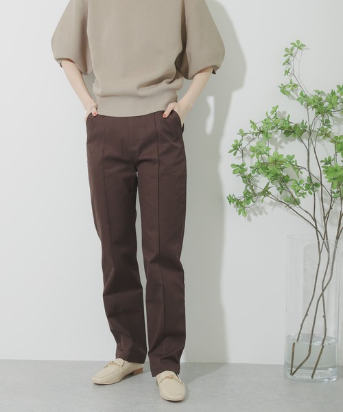 SENSE OF PLACE by URBAN RESEARCH（センスオブプレイスバイアーバンリサーチ）の「ストレートチノパンツ（チノパンツ・レディース・ブラウン/ネイビー/ベージュ・MEDIUM/SMALL）」の2枚目の写真