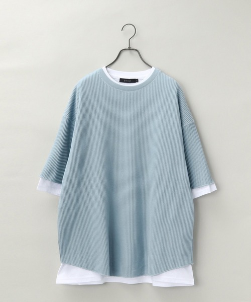 RAGEBLUE(レイジブルー)の「<ワッフルT×無地Tセット>ワッフルレイヤードTシャツ/5分袖/952953(Tシャツ/カットソー・メンズ・ライトブルー/オリーブ/その他19/ベージュ系その他2・MEDIUM/LARGE)」の3枚目の写真