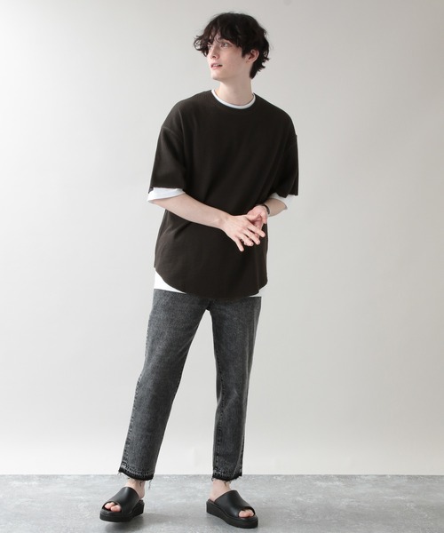 RAGEBLUE(レイジブルー)の「<ワッフルT×無地Tセット>ワッフルレイヤードTシャツ/5分袖/952953(Tシャツ/カットソー・メンズ・ライトブルー/オリーブ/その他19/ベージュ系その他2・MEDIUM/LARGE)」の5枚目の写真