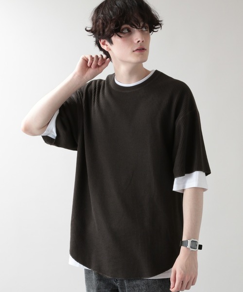 RAGEBLUE(レイジブルー)の「<ワッフルT×無地Tセット>ワッフルレイヤードTシャツ/5分袖/952953(Tシャツ/カットソー・メンズ・ライトブルー/オリーブ/その他19/ベージュ系その他2・MEDIUM/LARGE)」の8枚目の写真