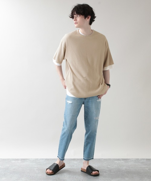 RAGEBLUE(レイジブルー)の「<ワッフルT×無地Tセット>ワッフルレイヤードTシャツ/5分袖/952953(Tシャツ/カットソー・メンズ・ライトブルー/オリーブ/その他19/ベージュ系その他2・MEDIUM/LARGE)」の10枚目の写真