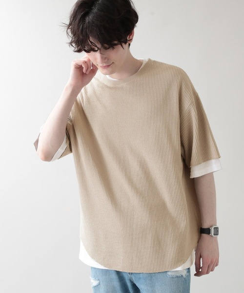 RAGEBLUE(レイジブルー)の「<ワッフルT×無地Tセット>ワッフルレイヤードTシャツ/5分袖/952953(Tシャツ/カットソー・メンズ・ライトブルー/オリーブ/その他19/ベージュ系その他2・MEDIUM/LARGE)」の11枚目の写真