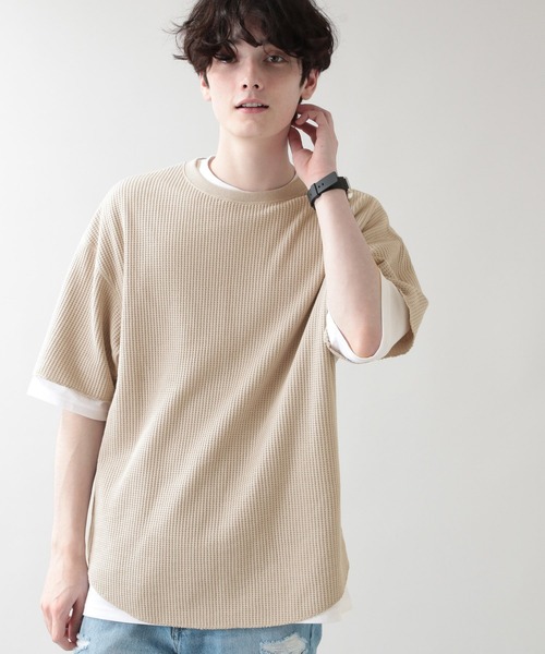 RAGEBLUE(レイジブルー)の「<ワッフルT×無地Tセット>ワッフルレイヤードTシャツ/5分袖/952953(Tシャツ/カットソー・メンズ・ライトブルー/オリーブ/その他19/ベージュ系その他2・MEDIUM/LARGE)」の12枚目の写真