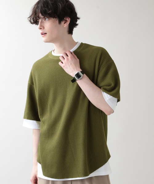 RAGEBLUE(レイジブルー)の「<ワッフルT×無地Tセット>ワッフルレイヤードTシャツ/5分袖/952953(Tシャツ/カットソー・メンズ・ライトブルー/オリーブ/その他19/ベージュ系その他2・MEDIUM/LARGE)」の14枚目の写真