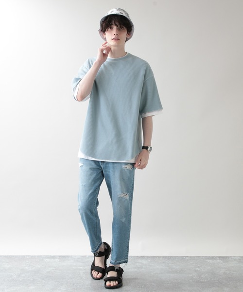 RAGEBLUE(レイジブルー)の「<ワッフルT×無地Tセット>ワッフルレイヤードTシャツ/5分袖/952953(Tシャツ/カットソー・メンズ・ライトブルー/オリーブ/その他19/ベージュ系その他2・MEDIUM/LARGE)」の16枚目の写真