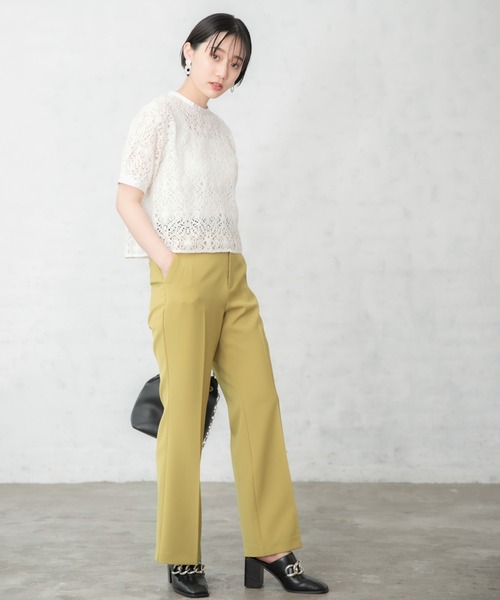 PAGEBOY（ページボーイ）の「ショートレースプルオーバー（シャツ/ブラウス・レディース・ブラック/オフホワイト・FREE）」の3枚目の写真