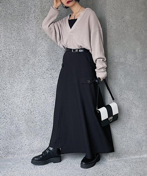 PAGEBOY（ページボーイ）の「サイドバックルキリカエスカート（スカート・レディース・ブラック/ブラウン系その他・FREE）」の6枚目の写真