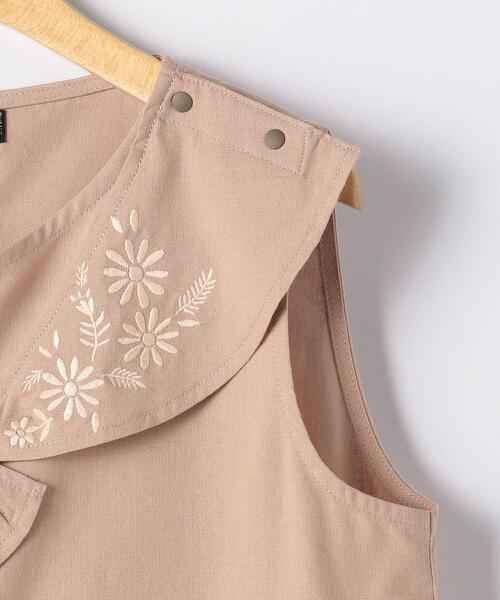 green label relaxing(グリーンレーベルリラクシング)の「【ジュニア】TJ GLR 刺繍 サロペット(つなぎ/オールインワン・キッズ・モカ/オリーブ・155cm/145cm)」の5枚目の写真