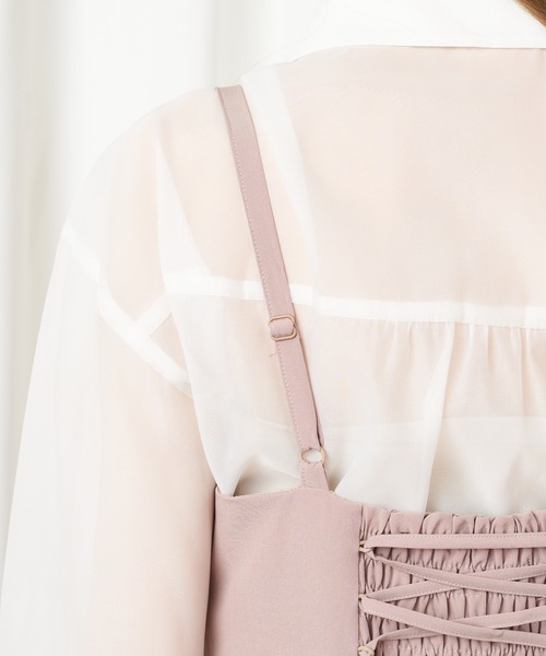 MIIA（ミーア）の「【ZOZO限定】バックレースアップキャミワンピース（ジャンパースカート・レディース・ライトグレー/ブラック/ベージュ・FREE）」の9枚目の写真