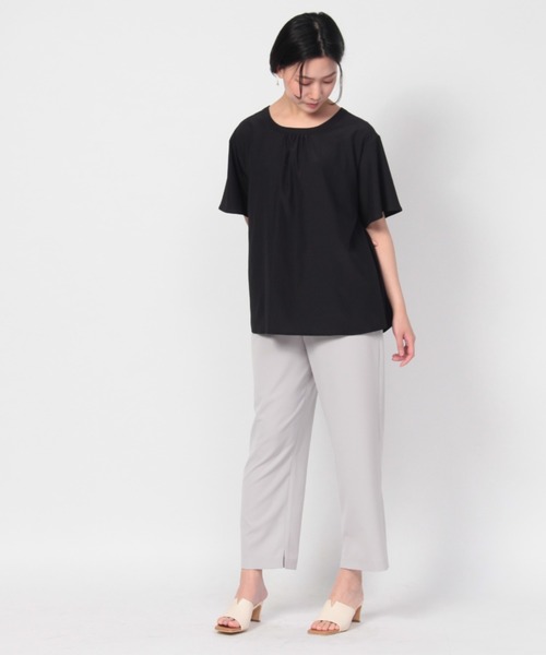 fleur by mint breeze（フルールバイミントブリーズ）の「【M~5L】バックリボン　ブラウス（シャツ/ブラウス・レディース・ネイビー/ブラウン・5L/4L/LL/3L/L/M）」の9枚目の写真