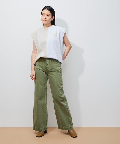 BAUM UND PFERDGARTEN(バウムウンドヘルガーデン)の「【BAUM UND PFERDGARTEN】JIRINO TOPS(Tシャツ/カットソー・レディース・オフホワイト/ネイビー・S)」の3枚目の写真