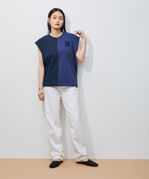 BAUM UND PFERDGARTEN(バウムウンドヘルガーデン)の「【BAUM UND PFERDGARTEN】JIRINO TOPS(Tシャツ/カットソー・レディース・オフホワイト/ネイビー・S)」の18枚目の写真