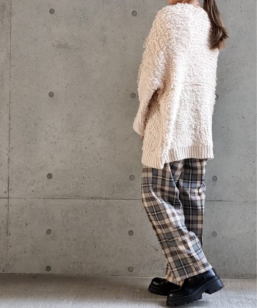 Per sist ence(パーシエンス)の「Per sist ence/パーシエンス 3GGモヘアループ編み カーディガン(カーディガン/ボレロ・レディース・ホワイト/ブラック/ブラウン・FREE)」の14枚目の写真