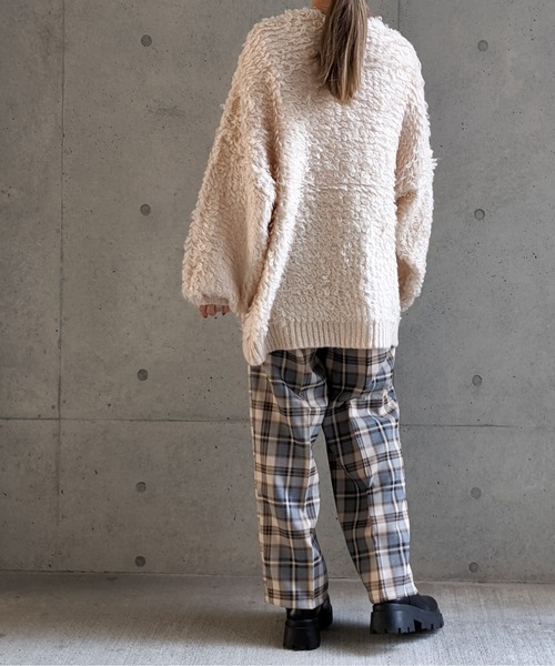 Per sist ence(パーシエンス)の「Per sist ence/パーシエンス 3GGモヘアループ編み カーディガン(カーディガン/ボレロ・レディース・ホワイト/ブラック/ブラウン・FREE)」の15枚目の写真