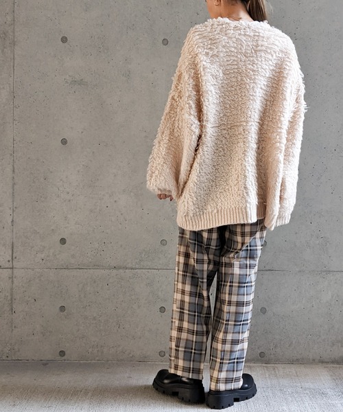 Per sist ence(パーシエンス)の「Per sist ence/パーシエンス 3GGモヘアループ編み カーディガン(カーディガン/ボレロ・レディース・ホワイト/ブラック/ブラウン・FREE)」の16枚目の写真