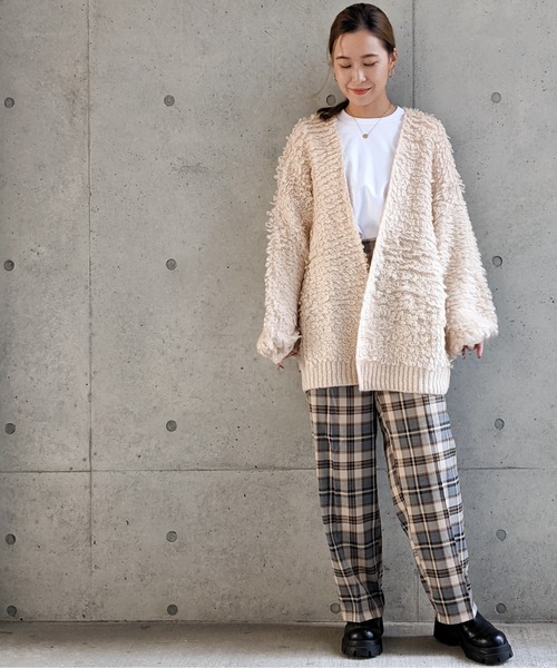 Per sist ence(パーシエンス)の「Per sist ence/パーシエンス 3GGモヘアループ編み カーディガン(カーディガン/ボレロ・レディース・ホワイト/ブラック/ブラウン・FREE)」の11枚目の写真