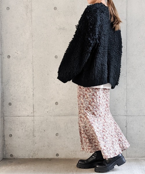 Per sist ence(パーシエンス)の「Per sist ence/パーシエンス 3GGモヘアループ編み カーディガン(カーディガン/ボレロ・レディース・ホワイト/ブラック/ブラウン・FREE)」の20枚目の写真