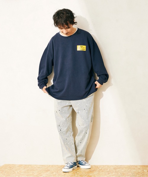 JOURNAL STANDARD relume（ジャーナルスタンダード　レリューム）の「CALIFORNIA スリット オーバーサイズスウェット（スウェット・メンズ・ブラック/ベージュ/ネイビー/イエロー/グリーン・M/L）」の5枚目の写真