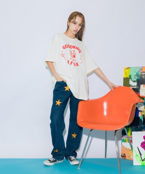 ROOPTOKYO（ループトウキョウ）の「A FEW GOOD KIDS/アフューグッドキッズ GOOD COUPLE TEE レトロロゴ グラフィック Tシャツ（Tシャツ/カットソー・メンズ・ホワイト/ベージュ・M/L/XL）」の5枚目の写真