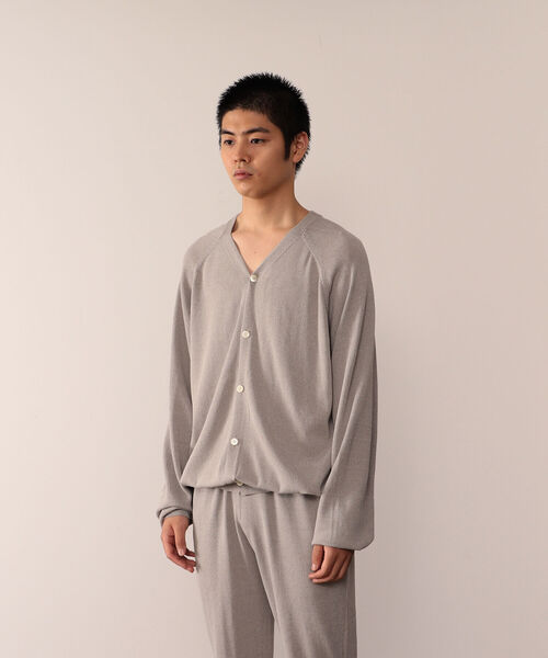 VAPORIZE(ヴェイパライズ)の「VAPORIZE / Easy Knit 2WAY Cardigan(カーディガン/ボレロ・メンズ・ヘザーグレー/ネイビー・MEDIUM/SMALL/LARGE)」の4枚目の写真