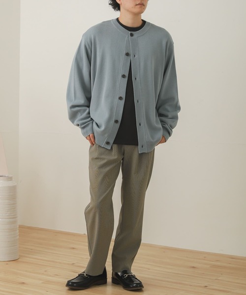 SENSE OF PLACE by URBAN RESEARCH（センスオブプレイスバイアーバンリサーチ）の「『セットアップ対応』チェックダブルタックテーパードスラックス（スラックス・メンズ・ベージュ系その他/ベージュ・LARGE/MEDIUM）」の4枚目の写真