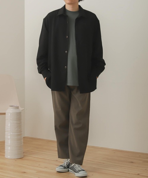 SENSE OF PLACE by URBAN RESEARCH（センスオブプレイスバイアーバンリサーチ）の「『セットアップ対応』チェックダブルタックテーパードスラックス（スラックス・メンズ・ベージュ系その他/ベージュ・LARGE/MEDIUM）」の12枚目の写真