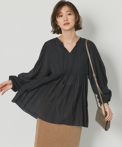 RIVE DROITE(リヴドロワ)の「【beej(ビージ)】ピンタックチュニック(シャツ/ブラウス・レディース・チャコールグレー/ピンク・FREE)」の22枚目の写真