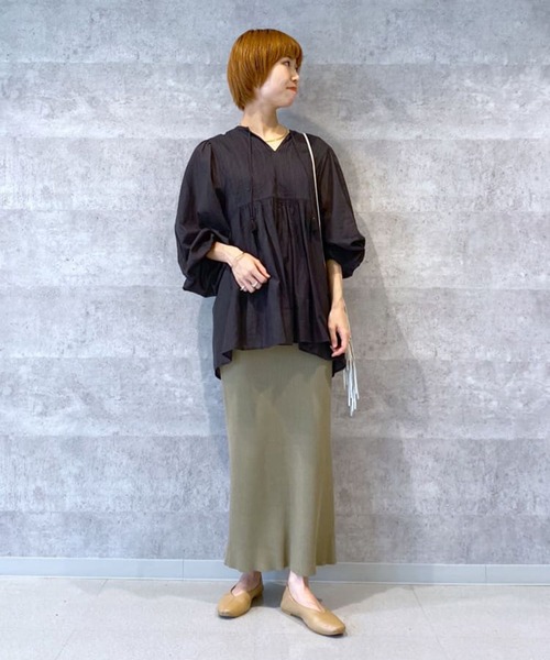 RIVE DROITE(リヴドロワ)の「【beej(ビージ)】ピンタックチュニック(シャツ/ブラウス・レディース・チャコールグレー/ピンク・FREE)」の18枚目の写真