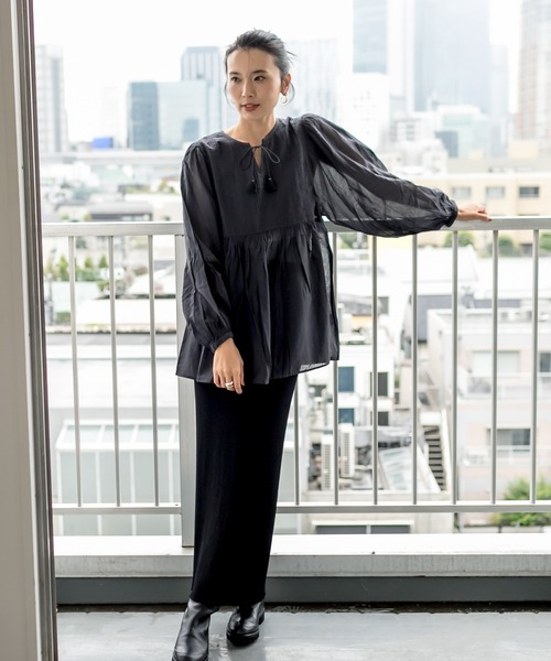 RIVE DROITE(リヴドロワ)の「【beej(ビージ)】ピンタックチュニック(シャツ/ブラウス・レディース・チャコールグレー/ピンク・FREE)」の15枚目の写真