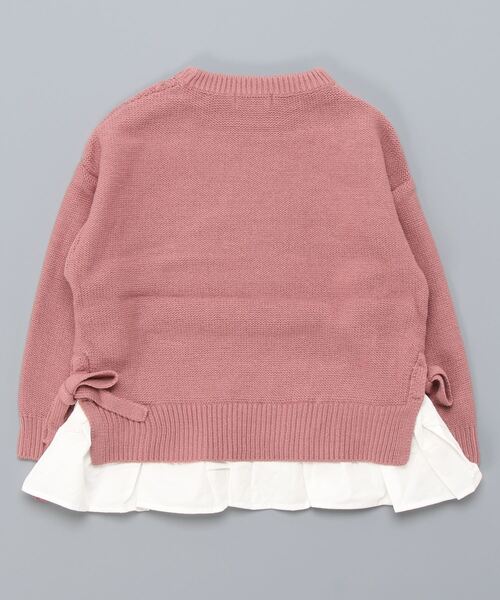 Lindsay（リンジィ）の「裾フリルフェイクレイヤードニット（ニット/セーター・キッズ・ダークブラウン/プラム・S/L/M）」の3枚目の写真