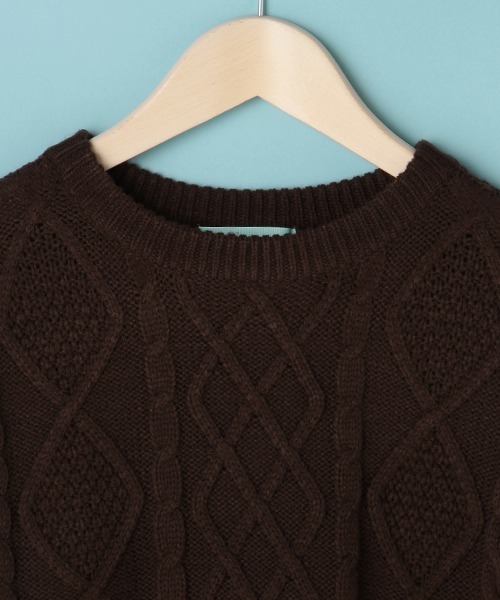 Lindsay（リンジィ）の「裾フリルフェイクレイヤードニット（ニット/セーター・キッズ・ダークブラウン/プラム・S/L/M）」の6枚目の写真
