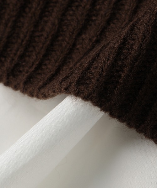 Lindsay（リンジィ）の「裾フリルフェイクレイヤードニット（ニット/セーター・キッズ・ダークブラウン/プラム・S/L/M）」の8枚目の写真