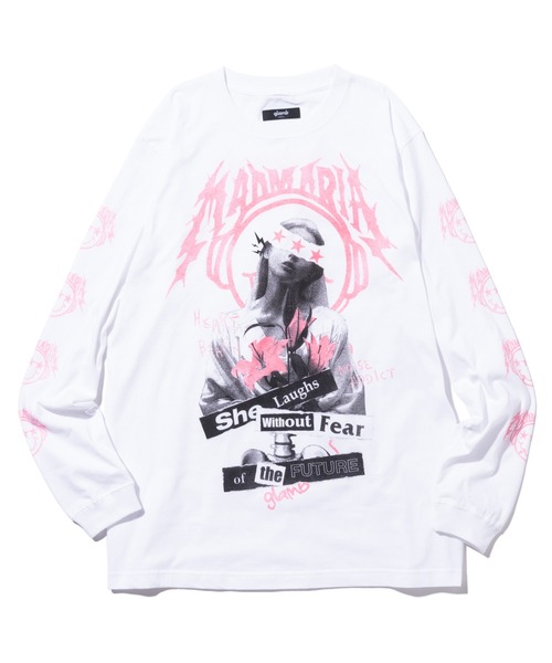 glamb(グラム)の「GB Graphic Long Sleeve CS / ジービーグラフィックロングスリーブカットソー(Tシャツ/カットソー・メンズ・ホワイト/ブラック/スミクロ・M/S/L)」の3枚目の写真
