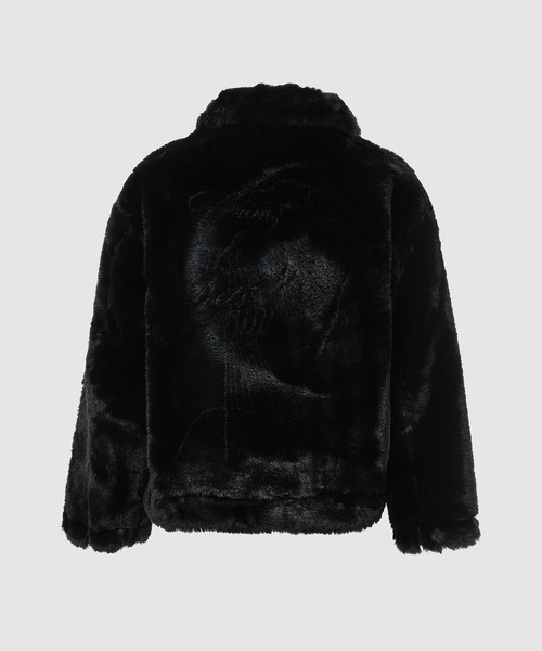 C2H4(シーツーエイチフォー)の「“PLANET OF POETS“ HANDPRINT FAUX FUR COAT(その他アウター・メンズ・ブラック・M/L)」の3枚目の写真