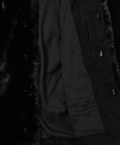 C2H4(シーツーエイチフォー)の「“PLANET OF POETS“ HANDPRINT FAUX FUR COAT(その他アウター・メンズ・ブラック・M/L)」の4枚目の写真